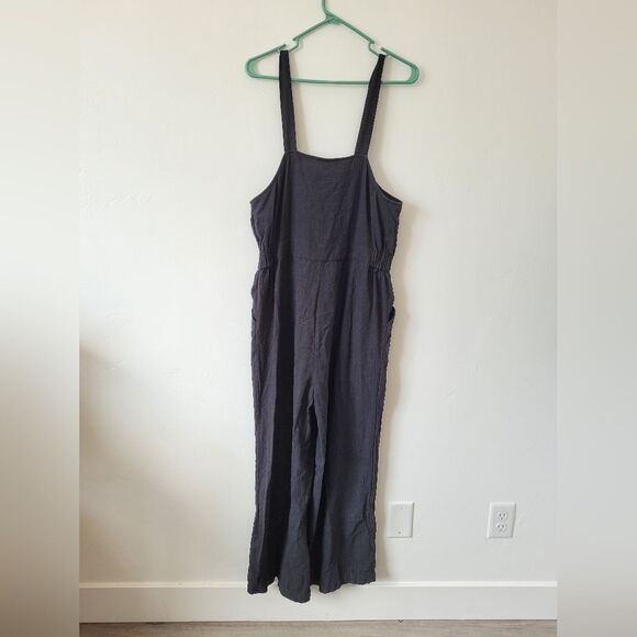 Sweet Salt Black Cotton Overalls Jumpsuit Muslin Lightweight Oversized Casual XS - Picture 4 of 9